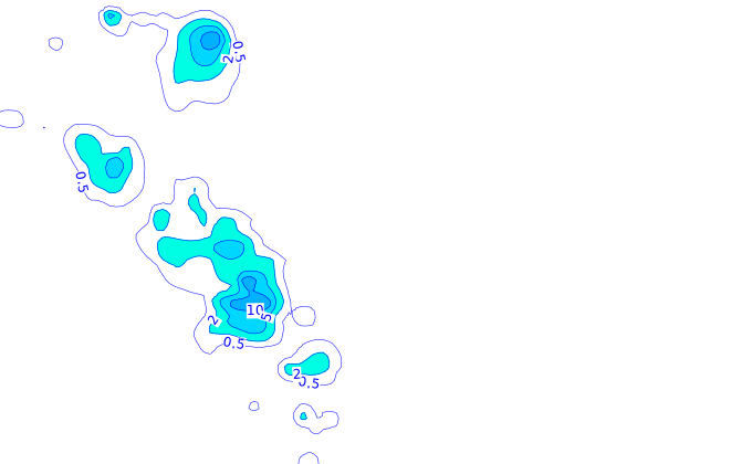 Carte pluie AROME pour Vivario