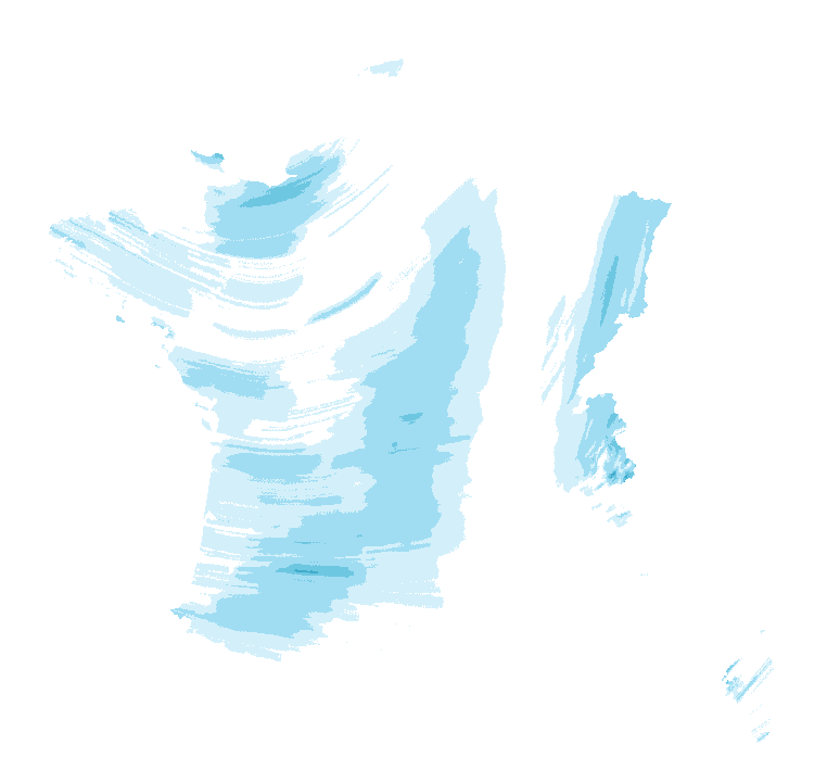 Carte de précipitations de 8 h 20 à 10 h 20 le 21 octobre 2026 (heure de Paris). Les zones hachurées correspondent à des valeurs non disponibles.