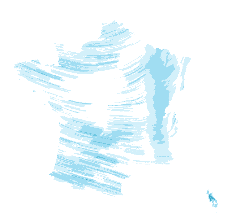 Carte de précipitations de 13 h 20 à 15 h 20 le 21 octobre 2026 (heure de Paris). Les zones hachurées correspondent à des valeurs non disponibles.