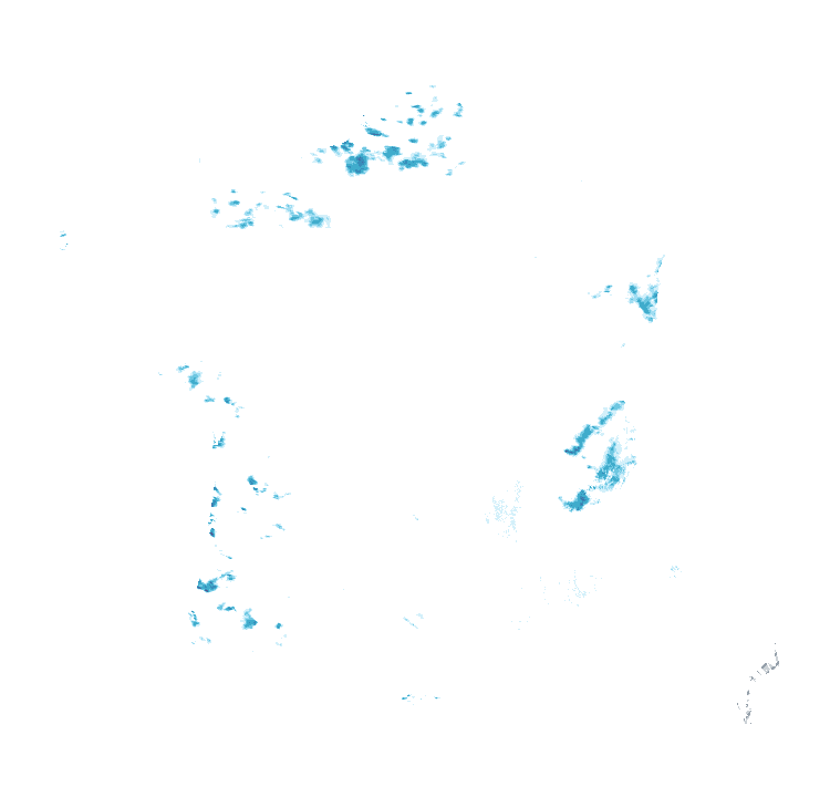 Carte de précipitations de 21 h 50 à 21 h 55 le 21 octobre 2026 (heure de Paris). Les zones hachurées correspondent à des valeurs non disponibles.