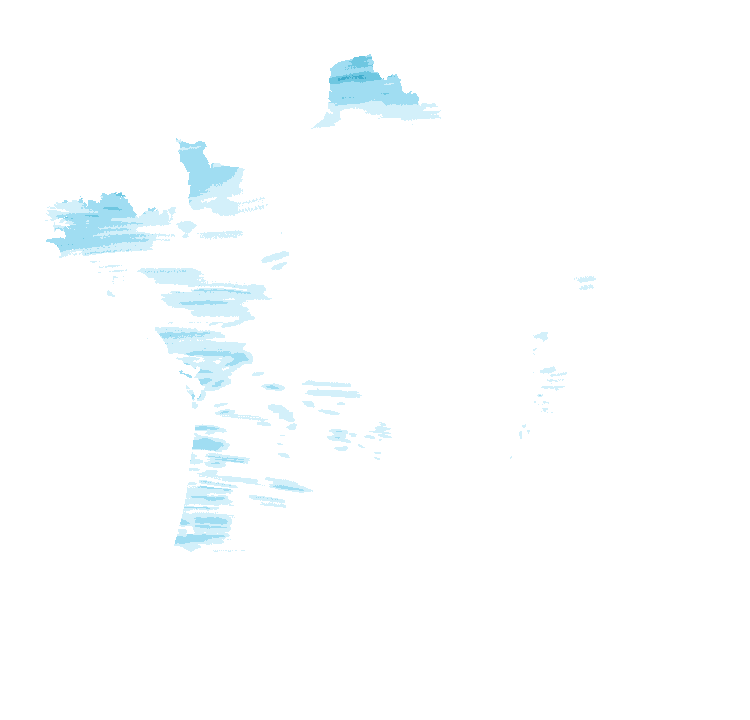 Carte de précipitations de 3 h 20 à 5 h 20 le 22 octobre 2026 (heure de Paris). Les zones hachurées correspondent à des valeurs non disponibles.