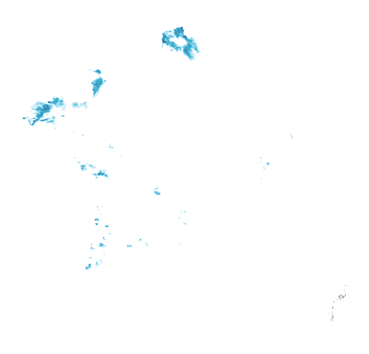 Carte de précipitations de 3 h 50 à 3 h 55 le 22 octobre 2026 (heure de Paris). Les zones hachurées correspondent à des valeurs non disponibles.