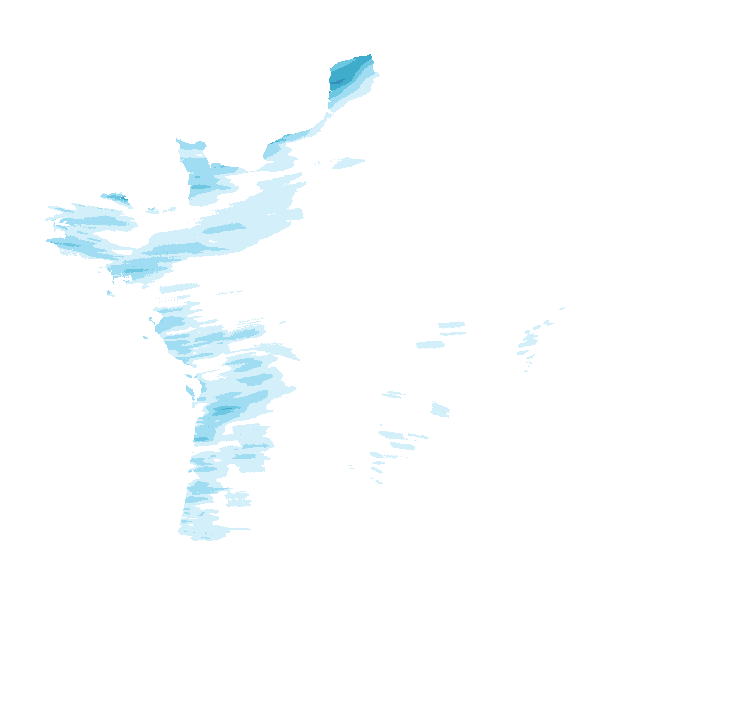 Carte de précipitations de 6 h 20 à 8 h 20 le 22 octobre 2026 (heure de Paris). Les zones hachurées correspondent à des valeurs non disponibles.