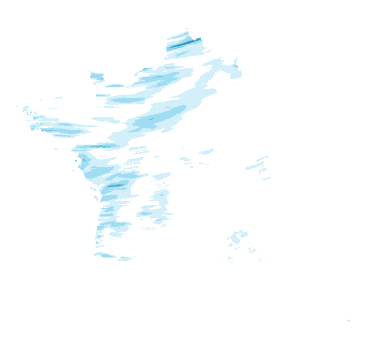 Carte de précipitations de 9 h 20 à 11 h 20 le 22 octobre 2026 (heure de Paris). Les zones hachurées correspondent à des valeurs non disponibles.