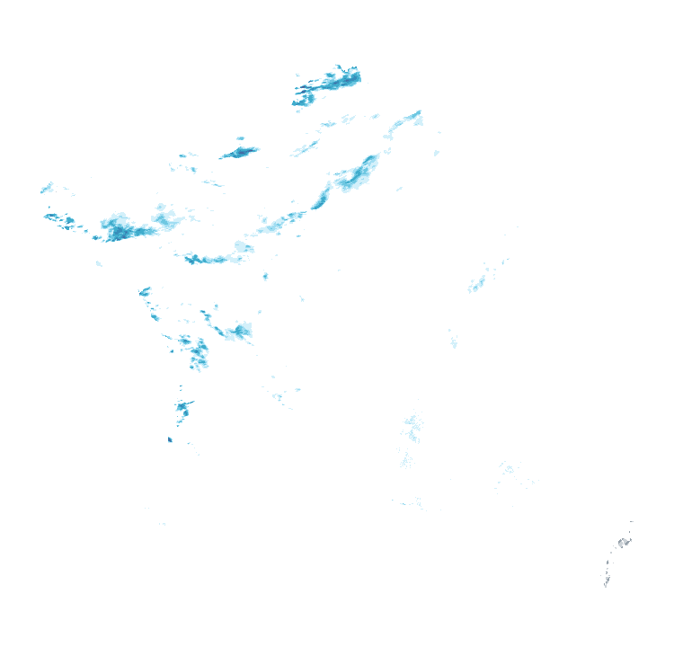Carte de précipitations de 10 h 50 à 10 h 55 le 22 octobre 2026 (heure de Paris). Les zones hachurées correspondent à des valeurs non disponibles.