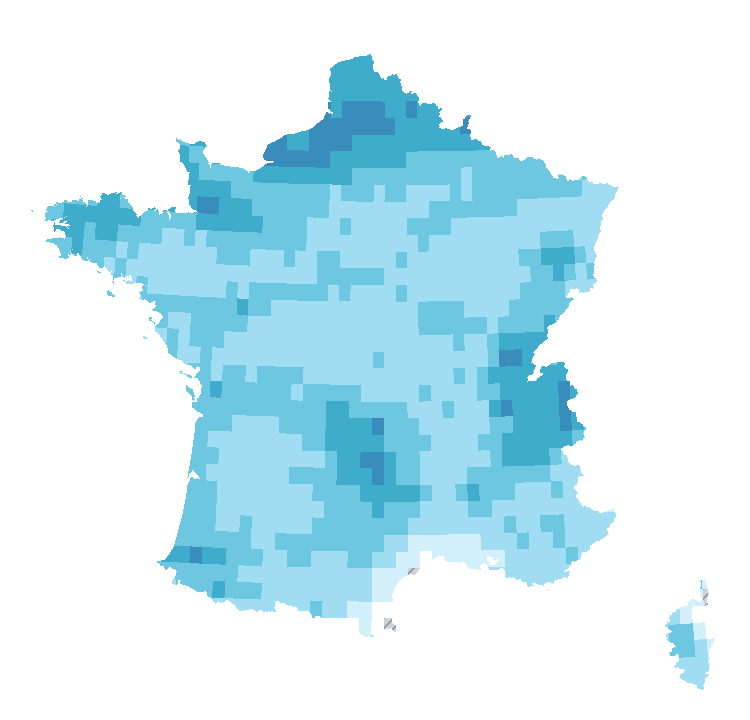 Carte de précipitations du 23 octobre 2026 à 2 h au 24 octobre 2026 à 2 h (heure de Paris). Les zones hachurées correspondent à des valeurs non disponibles.