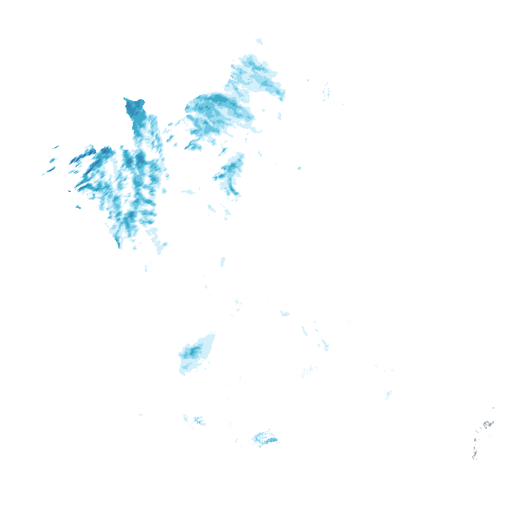 Carte de précipitations de 22 h 50 à 22 h 55 le 22 octobre 2026 (heure de Paris). Les zones hachurées correspondent à des valeurs non disponibles.