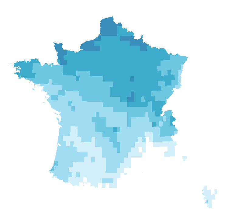 Carte de précipitations du 24 octobre 2026 à 2 h au 25 octobre 2026 à 2 h (heure de Paris). Les zones hachurées correspondent à des valeurs non disponibles.