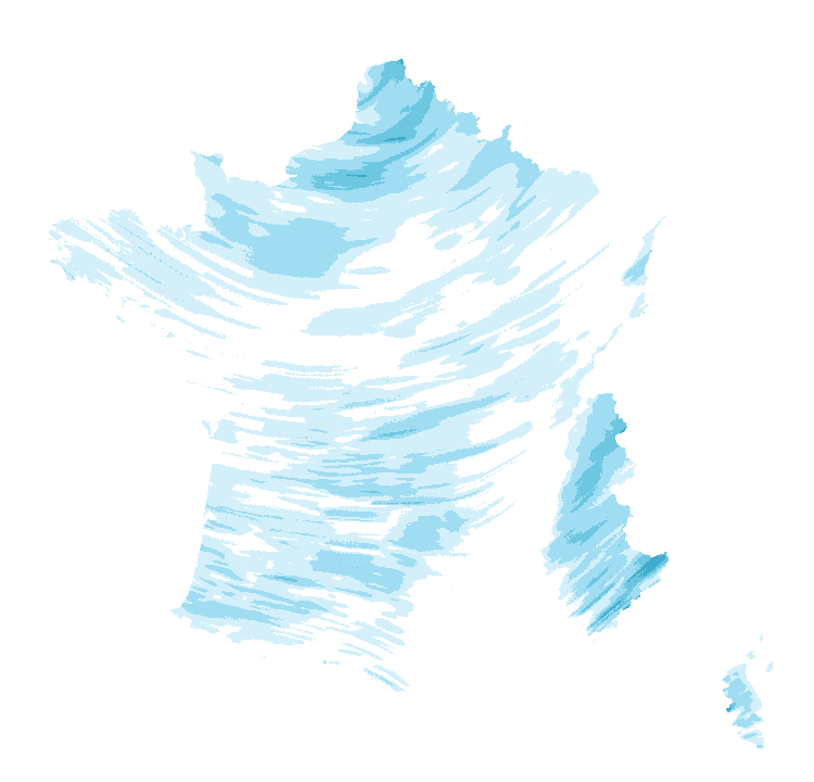 Carte de précipitations de 12 h 20 à 14 h 20 le 23 octobre 2026 (heure de Paris). Les zones hachurées correspondent à des valeurs non disponibles.