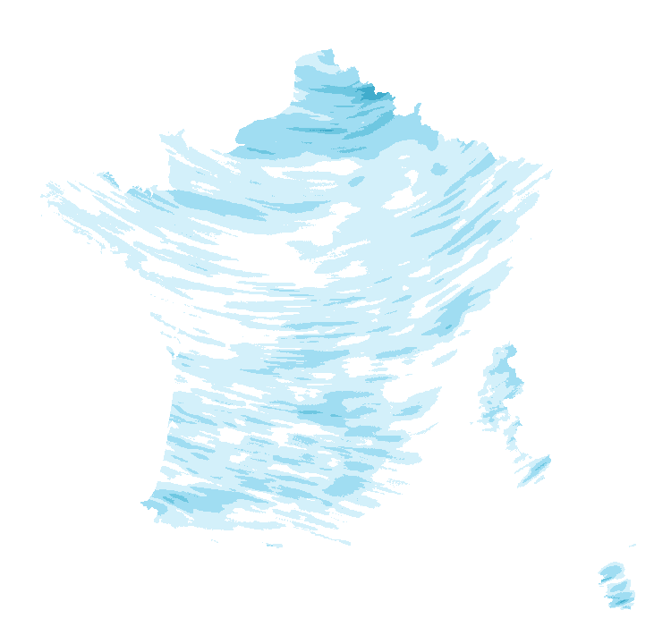 Carte de précipitations de 14 h 20 à 16 h 20 le 23 octobre 2026 (heure de Paris). Les zones hachurées correspondent à des valeurs non disponibles.