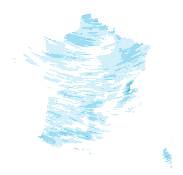 Carte de précipitations de 16 h 20 à 18 h 20 le 23 octobre 2026 (heure de Paris). Les zones hachurées correspondent à des valeurs non disponibles.
