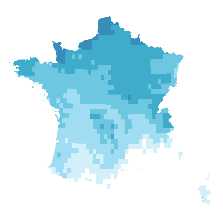 Carte de précipitations du 24 octobre 2026 à 2 h au 25 octobre 2026 à 2 h (heure de Paris). Les zones hachurées correspondent à des valeurs non disponibles.