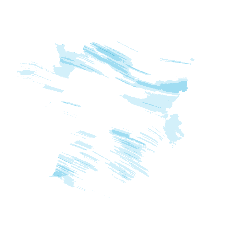 Carte de précipitations de 7 h 20 à 9 h 20 le 24 octobre 2026 (heure de Paris). Les zones hachurées correspondent à des valeurs non disponibles.