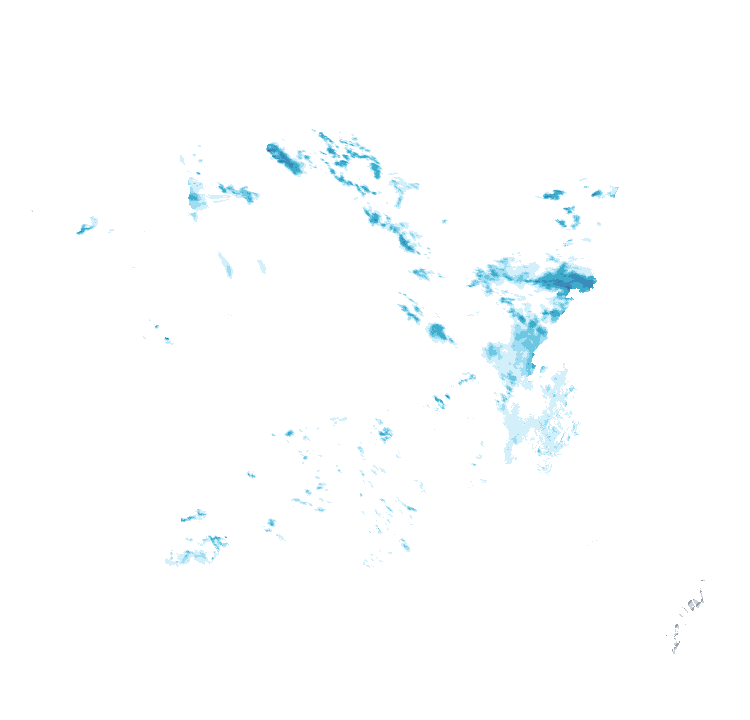 Carte de précipitations de 8 h 50 à 8 h 55 le 24 octobre 2026 (heure de Paris). Les zones hachurées correspondent à des valeurs non disponibles.