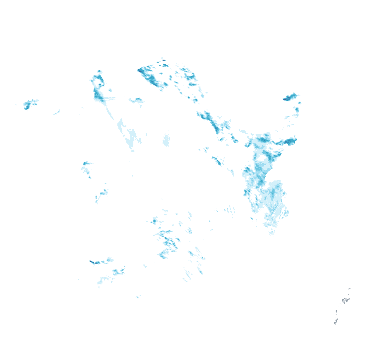 Carte de précipitations de 9 h 50 à 9 h 55 le 24 octobre 2026 (heure de Paris). Les zones hachurées correspondent à des valeurs non disponibles.