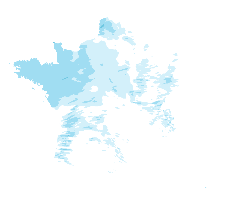 Carte de précipitations de 13 h 20 à 15 h 20 le 24 octobre 2026 (heure de Paris). Les zones hachurées correspondent à des valeurs non disponibles.