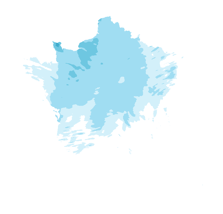 Carte de précipitations de 17 h 20 à 19 h 20 le 24 octobre 2026 (heure de Paris). Les zones hachurées correspondent à des valeurs non disponibles.