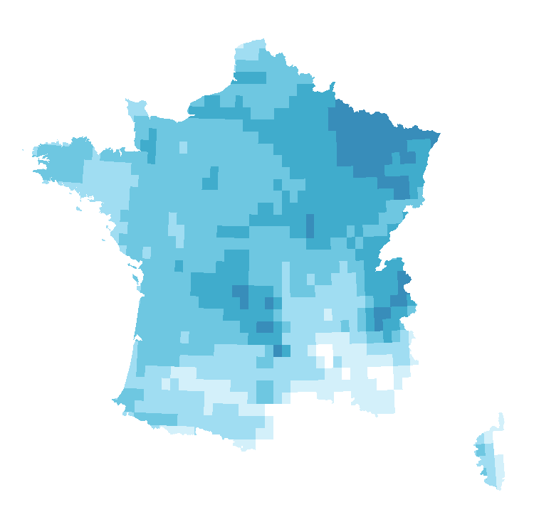 Carte de précipitations du 25 octobre 2026 à 2 h au 26 octobre 2026 à 1 h (UTC+02 puis UTC+01) (heure de Paris). Les zones hachurées correspondent à des valeurs non disponibles.