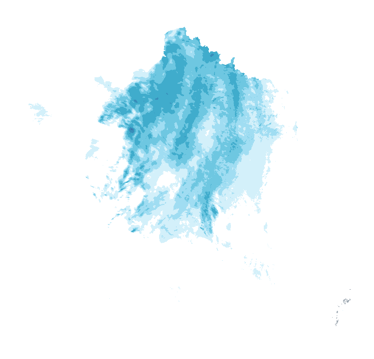 Carte de précipitations de 19 h 50 à 19 h 55 le 24 octobre 2026 (heure de Paris). Les zones hachurées correspondent à des valeurs non disponibles.