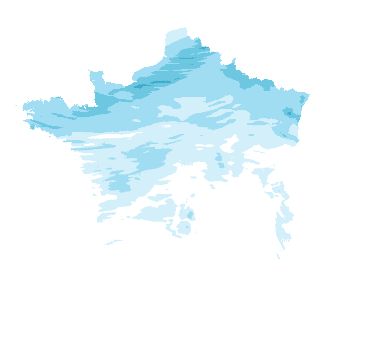 Carte de précipitations de 2 h 20 à 4 h 20 le 25 octobre 2026 (heure de Paris). Les zones hachurées correspondent à des valeurs non disponibles.