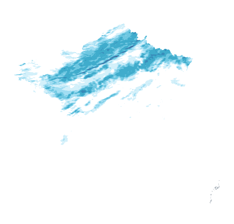 Carte de précipitations de 4 h 50 à 4 h 55 le 25 octobre 2026 (heure de Paris). Les zones hachurées correspondent à des valeurs non disponibles.
