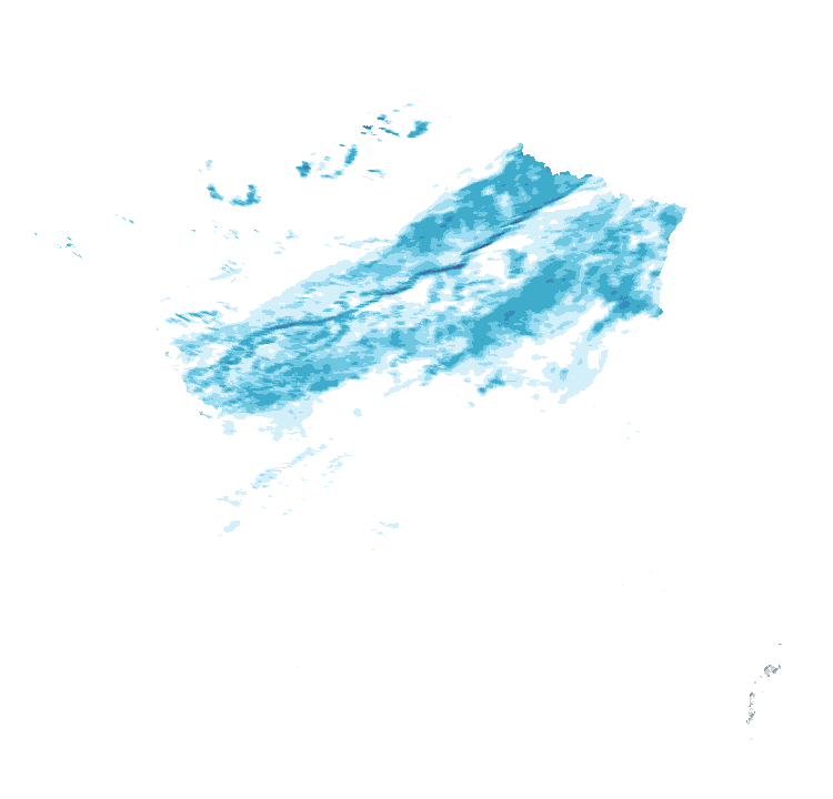 Carte de précipitations de 7 h 50 à 7 h 55 le 25 octobre 2026 (heure de Paris). Les zones hachurées correspondent à des valeurs non disponibles.