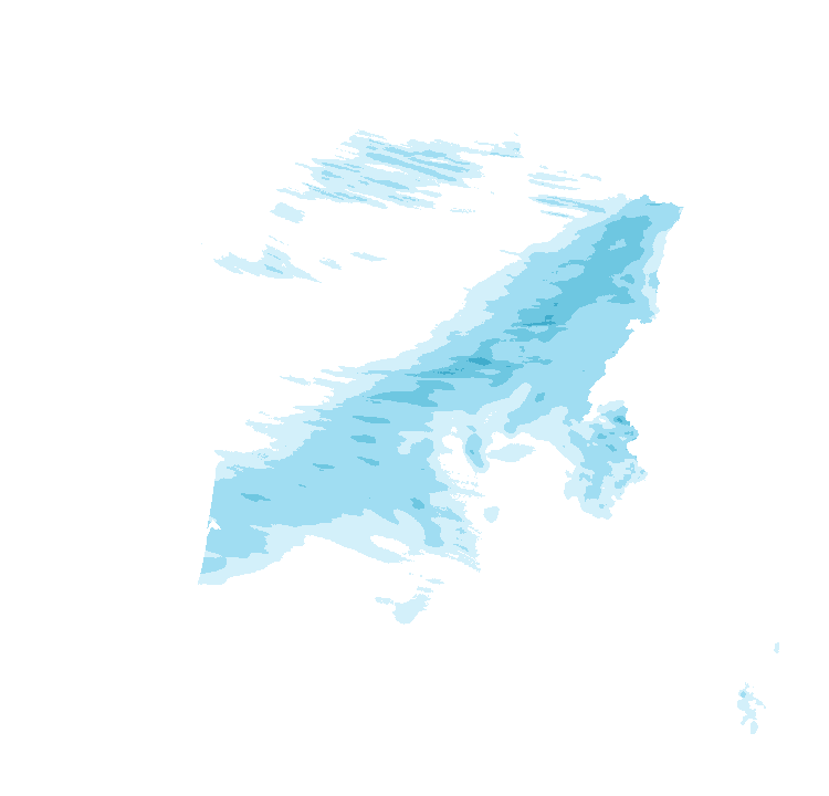 Carte de précipitations de 11 h 20 à 13 h 20 le 25 octobre 2026 (heure de Paris). Les zones hachurées correspondent à des valeurs non disponibles.